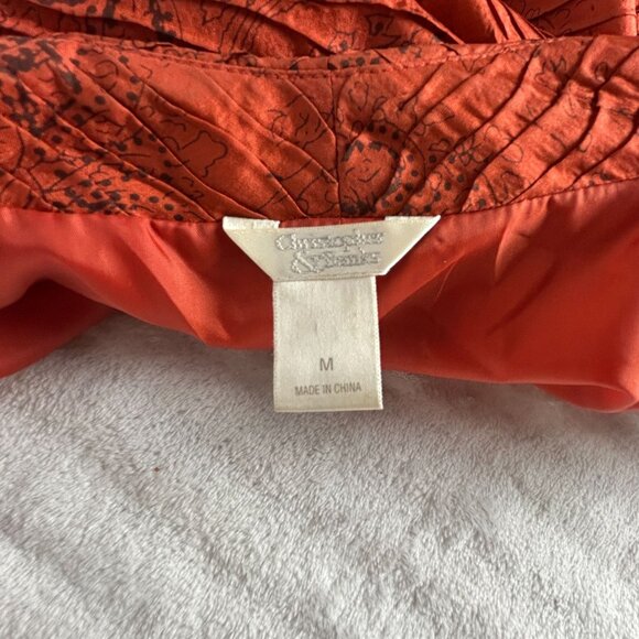 Christopher & Banks Womens Paisley Print Textured Silk Jacket Medium Red Black - Picture 3 of 10